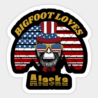 Bigfoot Loves America, Alaska Sticker